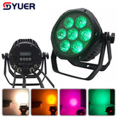 YUER™️ Projecteur plat PAR LED étanche 7x18W RGBW 4EN1/RGBWA 5EN1/RGBWA+UV 6EN1 Éclairage Stroboscopique DMX512 Pour Disco DJ Fête Musique Club Piste de Danse Bar Scène