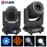 YUER™️ LED 200W Lyre asservie 3-en-1 Beam Spot Wash avec Zoom, roue de GOBO rotative, demi-couleur, atomisation et contrôle DMX pour DJ, discothèque, boîte de nuit et mariage