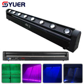 YUER™️ 8X12W RGBW 4EN1 Projecteur LED à Tête Mobile Faisceau Lumière Murale Lumière Scène DJ Discothèque Spectacle Fête Bar Effets de Scène Éclairage