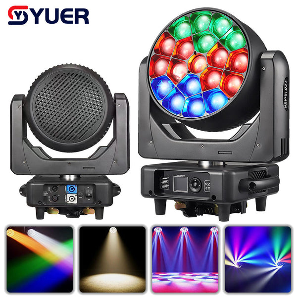YUER™ 19X40W Bee Eye Zoom RGBW 4 in 1 Moving Head Light DMX512