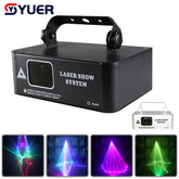 YUER™️ Single Head Full Color Scanning Laser Projector DMX512 RGB Stage Pattern Effect Light For Disco DJ Party Bar Dance Floor Prom