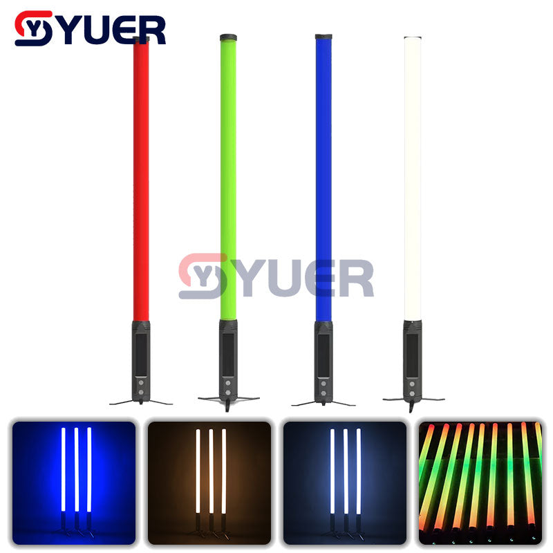 YUER™️ Pixel Tube Lighting Waterproof Battery DMX Wireless Wifi 360 Pixel Tube RGBWA 5in1 LED With Charge Case