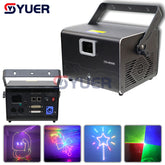 YUER™ NOUVEAU Projecteur Laser d'Animation RVB Pleine Couleur 6W Modulation Analogique Laser Lumière de Scène Scanner 30kpps Contrôle ILDA Pour DJ Disco Bar