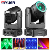 YUER™️ 150W LED GOBO 3 Prism Spot avec Bande SMD RGB Lumière de scène à tête mobile pour Fête DJ Disco Hôtel Club Bar Mariage