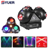 YUER™️ Lumières Professionnelles DJ Disco Beetle - Faisceau LED Laser Stroboscopique 3-en-1 Lyre Beetle Light DMX pour Boîte de Nuit Fête Spectacle Éclairage de Scène