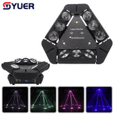 YUER™️ Lumière d'effet de scène LED Faisceau + Laser + Stroboscope 3EN1 9x10W DMX512 Idéale pour DJ, discothèque, piste de danse, boîte de nuit et décorations de Noël