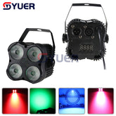 YUER™️ 4 yeux LED RVB 3IN1 Par Light DMX512 Commande vocale pour DJ Disco Stage Dance Hall Party Bar intérieur Lumière de fond professionnelle