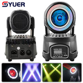 YUER™️ Mini 40W LED RGBW 4 EN 1 Lyre Asservie à Faisceau Avec Double Anneau Stroboscopique Lumières de Scène DMX512 DJ Disco Fête Mariage Bar Effets de Scène