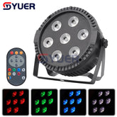 YUER™️ New 7x6W RGBW 4in1 LED Par Light Wireless Remote Control Stage Light For Dance Club Birthday Party Wedding DJ Disco