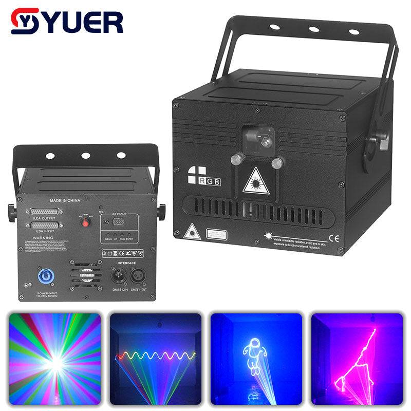 YUER™️ DJ Professional 1W 2W 3W 4W 5W Remote APP Control Animation RGB Laser Lines Beam Stage Light DJ Laser Disco Wedding Birthday Party Projector