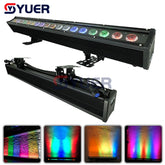YUER™️ Contrôle de point étanche IP65 18X10W RGBW 4in1/18X15W RGBWA 5in1/18X18W RGBWAUV 6IN1 LED lumière de lavage murale DMX LED barre de ligne lumière de scène de lavage pour Dj étanche contrôle de point de cheval de course