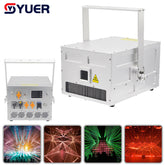 Projecteur laser RVB YUER™️ IP65 étanche 10W 15W 40Kpps professionnel, scanner laser d'animation 3D DMX, lumière d'effet de scène pour DJ et discothèque