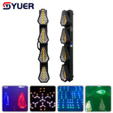 YUER™️ Portman 4 têtes boussole rotative infinie rétro lumière 4X80W + 48X3W LED rétro effet Flash lumière DJ Disco Party Bar mariage DMX