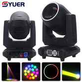 YUER™️ Mini Lyre à LED 200W Faisceau Spot 18 Prismes Rotatifs Avec Anneau Lumière de Scène DMX Effet Lumière Disco Dj Bar Mariage Club