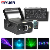 YUER™️ Machine à écrire à clavier RVB Laser Lumière de scène Disco DJ Dance Party Scanner télécommandé Système de spectacle d'effets d'anniversaire de Noël