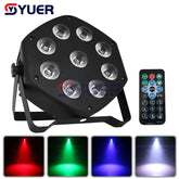 YUER™️ Télécommande sans fil LED Par 9x10W RGBW 4IN1 LED Wash Light Stage DJ Party Uplighting No Noise Télécommande Night Lights