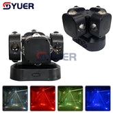 YUER™️ 4 têtes 16X10W RGBW + RG effet de faisceau stroboscopique Laser lumière principale mobile pour DJ Disco scène mariage musique fête Bar Club DMX512