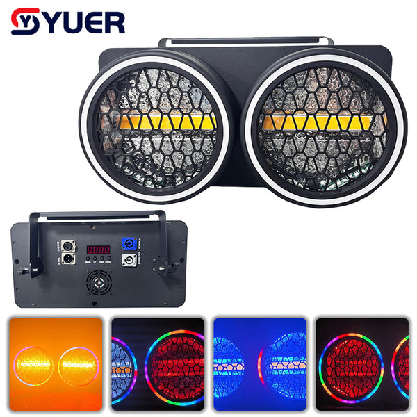 YUER™ 2x50W Gold + 128Pcs RGB 2 Eyes Retro Audience Lights