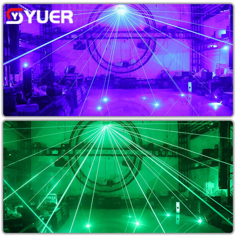 YUER™️ Butterfly Effect Light 32x100MW RGB Laser Beam Projector Party Stage Lighting Indoor Dance Bar Club Laser Night Wedding Lamp