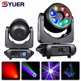 YUER™ 7x40W RGBW Bee Eye Wash Moving Head Light With 5W RGB Full-color Animation Laser DMX512 APP Control For DJ Disco Party Bar Club Wedding Stage Lighting
