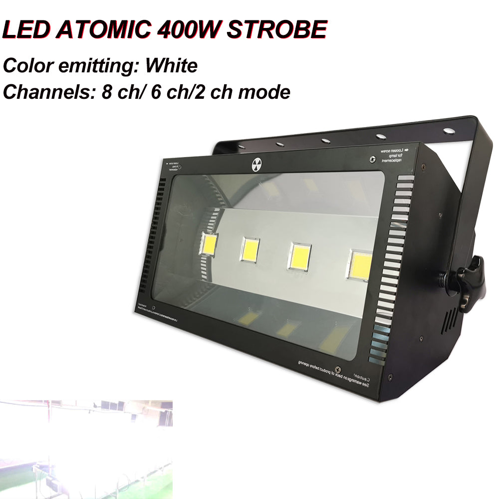 YUER™️ LED Stage Light 400W RGB White LED Strobe 4x100W DMX LED Strobe Control Sound Flash Party Wedding Holiday DJ Lighting Effect