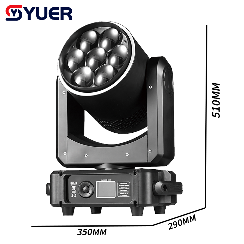 YUER™ Mini 7X60W RGBW 4IN1 LED Bee Eye Moving Head Light Beam Wash Zoom Circle Control Effect RDM DMX512 For DJ Disco Stage Wedding Party Bar