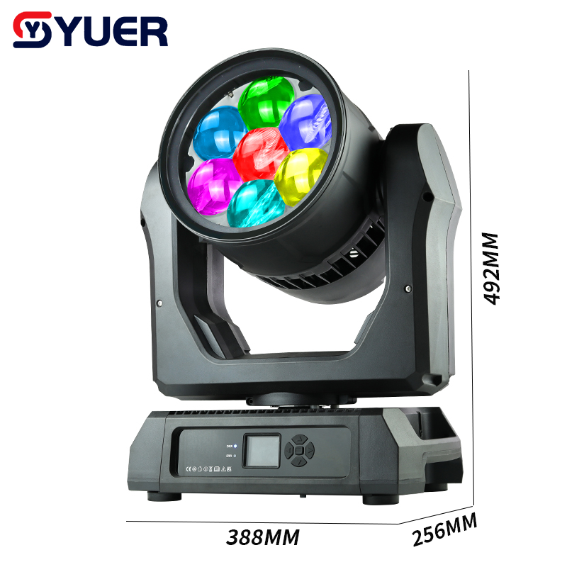 YUER™️Copy Martin MAC Aura XIP WaterProof IP65 7X60W RGBW Bee Eye Moving Head Light Wash Zoom With Auxiliary LED CTC DMX512 For Disco DJ Projector Party