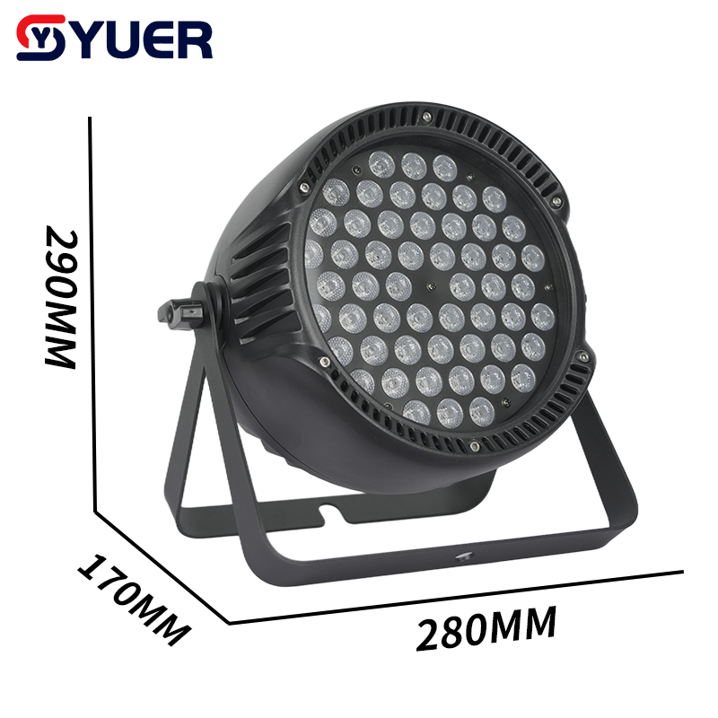 YUER™️ LED Waterproof IP65 54X3W RGB Par Light With Wash Strobe Effect Voice Control DMX512 For Disco DJ Projector Party Decoration Night Light