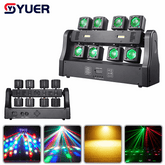 YUER™ 32x3W RGBW 4in1 +2x5w Gold Strobe +RG Laser 8 Arm Moving Head Light Beam Laser Strobe Effect DMX512 Sound Control For DJ Disco Party Bar Club Wedding Stage Effect Lighting