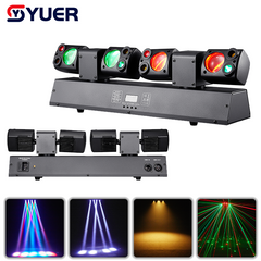YUER™ 4x5W COB Warm White +2 Red 2 Green Laser Moving Head Light With Strobe Laser Effect DMX512 For DJ Disco Wedding Event Party Bar Club