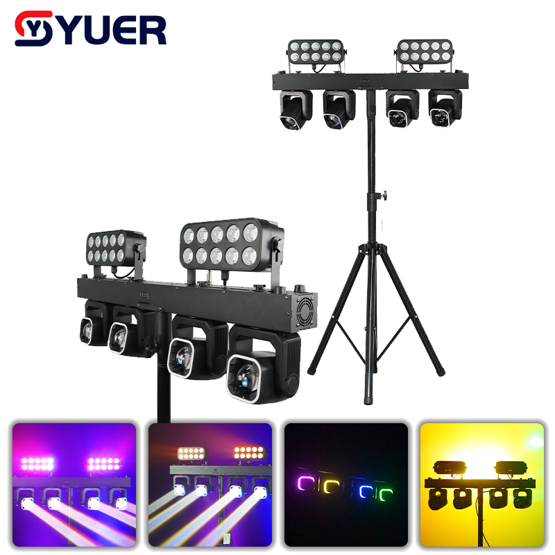 YUER™ 4x40W RGBW 4in1 +20x6W RGB Bar Bracket Light Beam Wash Effect DMX512 Sound Control For DJ Disco Party Bar Club Wedding Stage Lighting