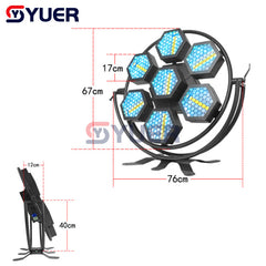 YUER™️ New Stage Light 7X100W LED Pixel Retro Light Background Light dj Nightclub bar Light 7pcs 100W warm white COB LED + 168pcs 0.3W RGB 3IN1 5050 LED