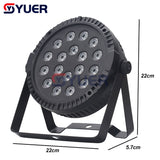 YUER™️ Professional Stage Lights 18LED RGB 3in1 Par Light DMX Colour Mixing For Party DJ Disco Music Show With App Control Night Light