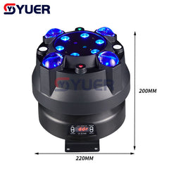 YUER™️ RGBW LED Efecto 4 en 1 Haz de lavado Láser estroboscópico Control remoto DMX Sonido Música Rotación infinita Fiesta Boda Iluminación de escenario en movimiento 