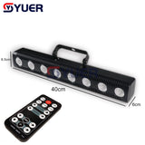 YUER™️ 8X4W RGBW LED Dyeing Light Wall Washer Light DMX512 7CH For DJ Disco Stage Wedding Music Party Bar Indoor Dance Floor Nightclub