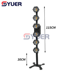 YUER™️ Nuevo LED 6x50w Ámbar de alto brillo + 72PCS RGB LED DMX Iluminación de escenario retro Luz de fondo de fiesta para conciertos, bodas, eventos y espectáculos 