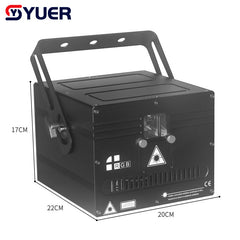 YUER™️ DJ profesional 1W 2W 3W 4W 5W control remoto APP Animación RGB líneas de láser haz de luz de escenario DJ Láser Discoteca Boda Fiesta Proyector
