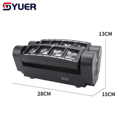 YUER™️ LED 8x6w RGBW con haz láser RG, tira de píxeles, araña con cabezal móvil DMX512, DJ, fiesta disco, club nocturno, baile, boda, iluminación de escenario 