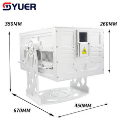 YUER™️ Projecteur de lumière laser extérieur étanche IP65 20 W avec Flight Case, zone panoramique extérieure, équipement d'éclairage de parc carré, effet de faisceau 