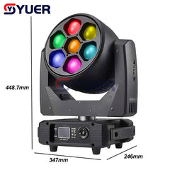 YUER™️ 7X40W Bee Eye Zoom LED Moving Head Light 0SRAM LED Lamp Beads DMX512 23/35/51CH Dyeing Beam Strobe Effect DJ Disco Stage Weeding