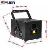 YUER™️ 6W RGB Laser Light Animation Beam Scanner Stage Laser Projector DJ Disco Bar Club Party Dance Wedding Effect Show