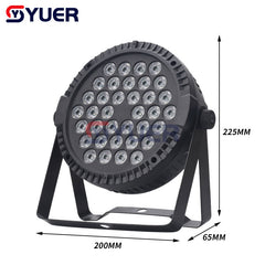 YUER™️ Nuevo foco Par plano 36LED RGB 3 en 1 iluminación de escenario DMX512 mezcla de colores para fiesta DJ KTV discoteca Show con Control por aplicación 