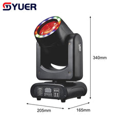 YUER™️ Mini Cabeza Móvil LED 150W Haz+Punto+Efecto Arcoíris+Apertura+18 Prismas Dj Dmx Efecto de Luz para Escenario Disco Dj Bar
