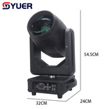 YUER™️ 371W Beam Spot Moving Head Light With Honeycomb Prism 17 Gobos Fog Rainbow Effect DMX DJ Disco Party Christmas Stage Effect