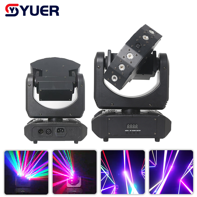 YUER™ MINI 6 Eye Fan Shape RGB Moving Head Laser Light DMX512 Sound Control For DJ Disco Wedding Event Party Bar Club