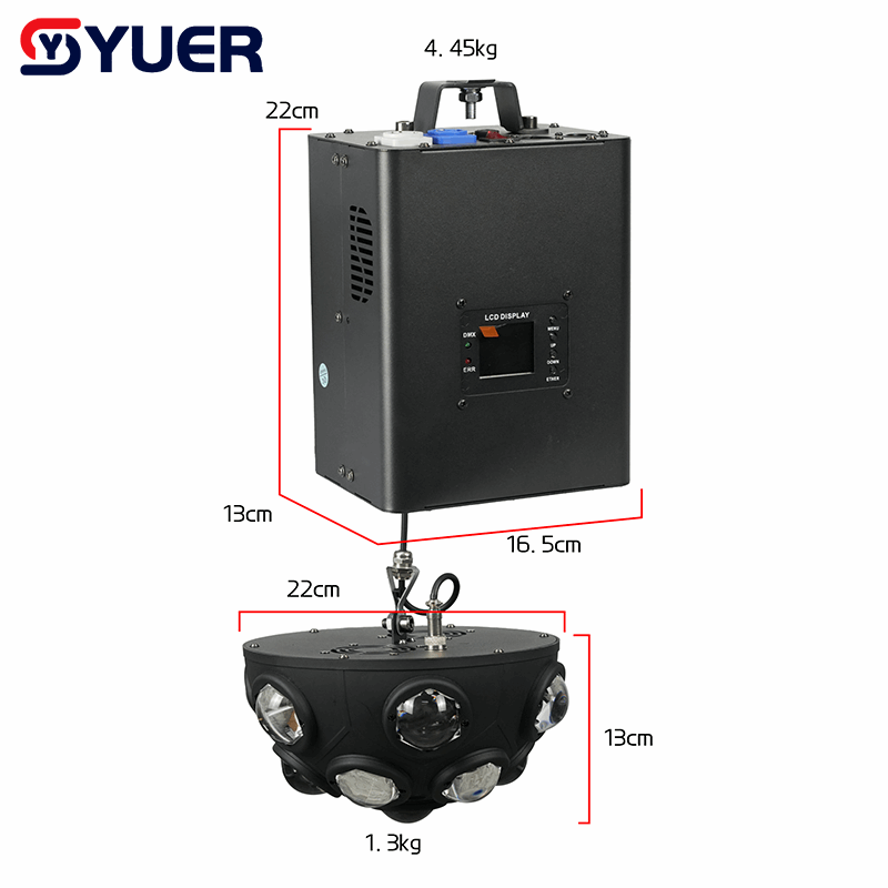 YUER™ 13x10W RGBW 4in1+ Red Green Laser Magic Ball Lifting Light DMX512 Sound Control For DJ Disco Party Bar Club Wedding Stage Effect Lighting