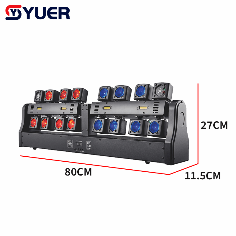 YUER™ 14x10W RGBW 4in1 +4x10w Gold Strobe +3 Red 2 Green 1 Blue Moving Head Light Lasr Strobe Effect DMX512 For DJ Disco Party Bar Club Wedding Stage Effect Lighting