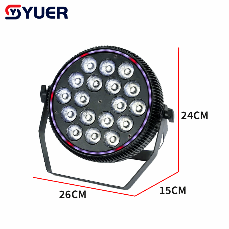 YUER™ 18x10W RGBW 4in1 LED Mute Par Light With RGB Light Strip Wash Effect For DJ Disco Party Bar Club Wedding Stage Lighting