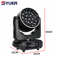 YUER™ 19x15W RGBW 4in1 Bee Eye Moving Head Light With Ring Wash Zoom Effect DMX512 RDM Control For DJ Disco Party Bar Club Wedding Stage Lighting
