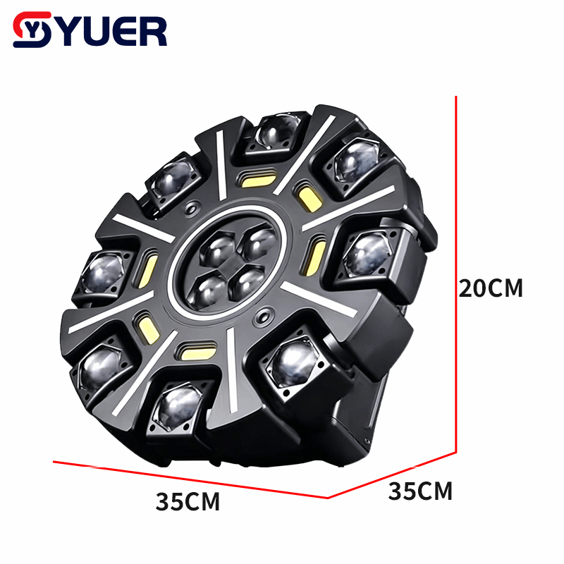 YUER™ 12x10W RGBW LED Bee Eye 8 Arm Little Diamond Moving Head Light RG Laser 9 RGB Light Strips With Wash Effect DMX512 For DJ Disco Party Bar Club Wedding Stage Lighting